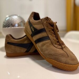 Gola Harrier lace up sneaker gum sole Tobacco Brown ad Black Size 10 US